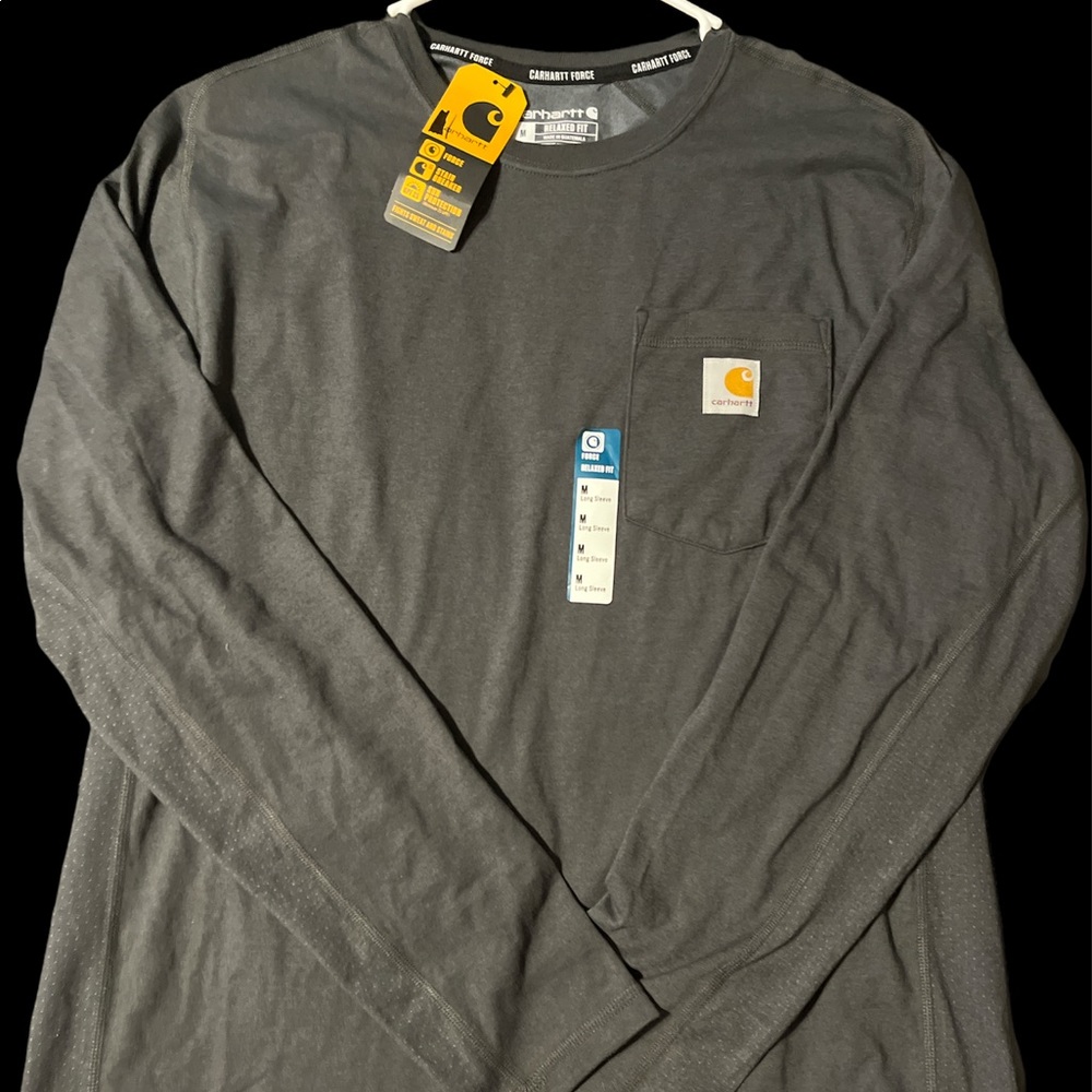 NWT CARHARTT Force Relaxed fit long sleeve pocket  MEDIUM T-shirt